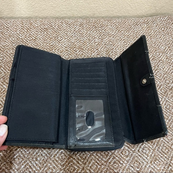 Vintage Black Leather Wilsons Billfold Wallet Casual Daily Soft Leather - Picture 3 of 9